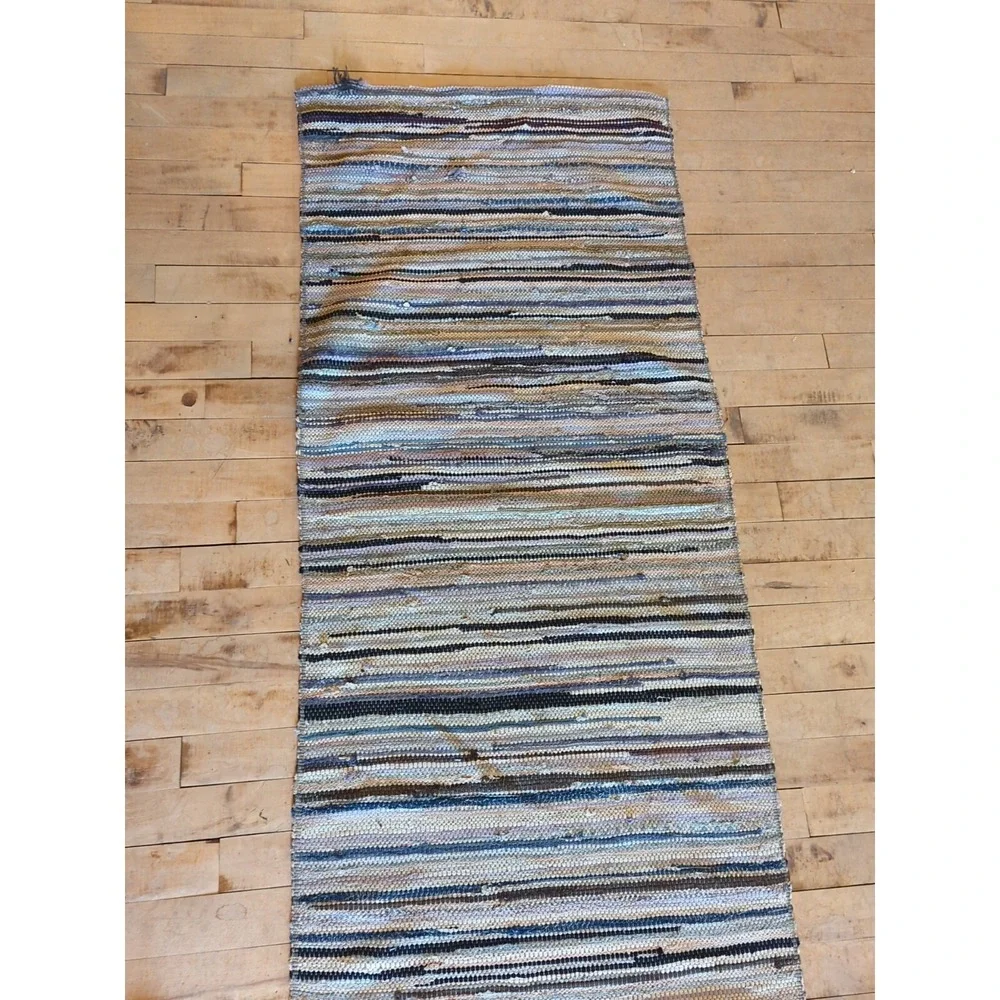 Antique Imported‎ Swedish HandMade Rag Rug Runner (23.5 x 224 inches )